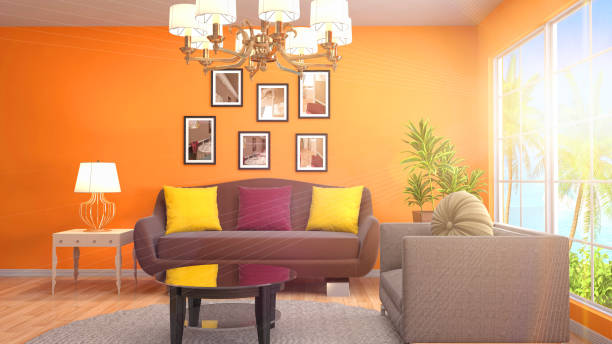 istock Interior living room. 3d illustration 961481766