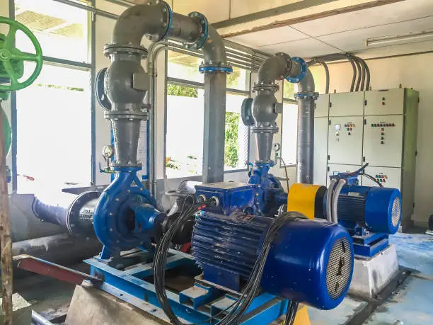 Pump motor in Water Treatment Plant of Thailand.