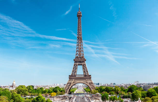 Eiffel tower Eiffel tower and Trocadero park, Paris, France eiffel tower stock pictures, royalty-free photos & images