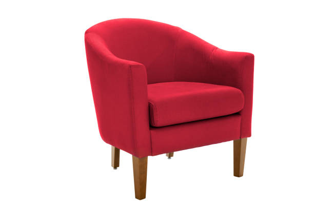 armchair. Modern designer chair on white background. Texture chair. stock photo