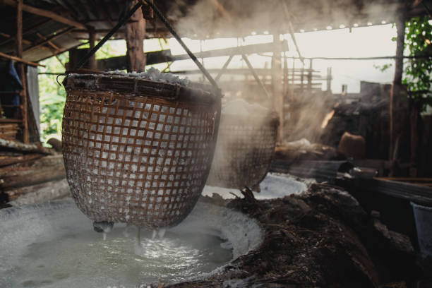 istock Ancient salt boiling, salt rock from brine on mountain at Boklua District, Nan Province 961499784