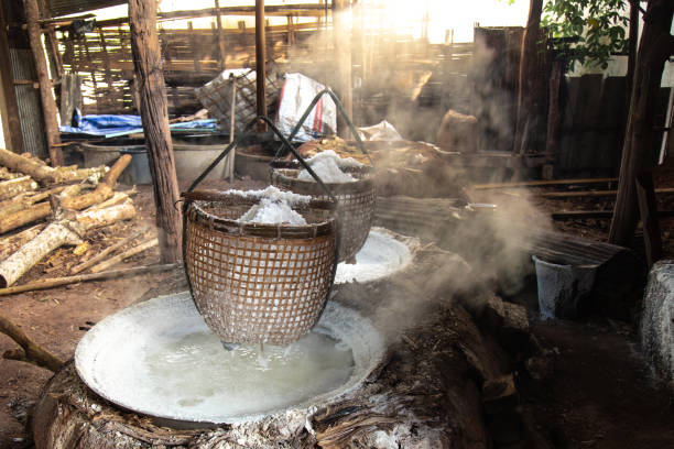 istock Ancient salt boiling, salt rock from brine on mountain at Boklua District, Nan Province 961499874