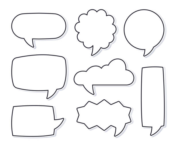 Speech Bubbles Speech bubbles talking and interaction chat. quotation text stock illustrations