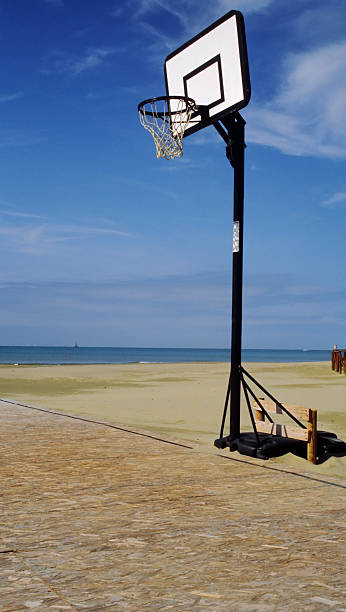 istock Basketball Hoop at the beach. 96150683