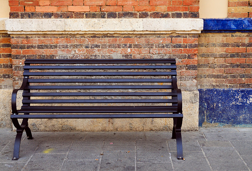 Park bench with clipping path.