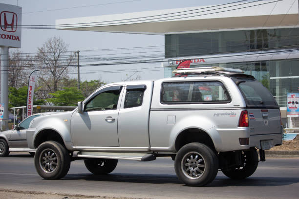 Chiangmai, Thailand - March 13, 2018:   Private Tata Xenon  Pickup truck. Photo at road no 121 about 8 km from downtown Chiangmai, thailand.