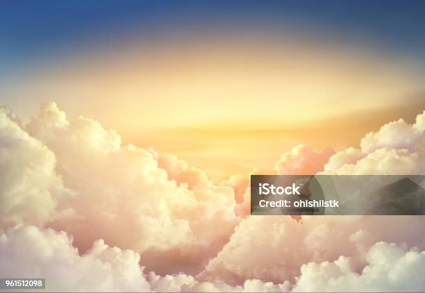 Paradise Sky Background With Large Clouds Stock Photo - Download Image Now - Cloud - Sky, Cloudscape, Heaven