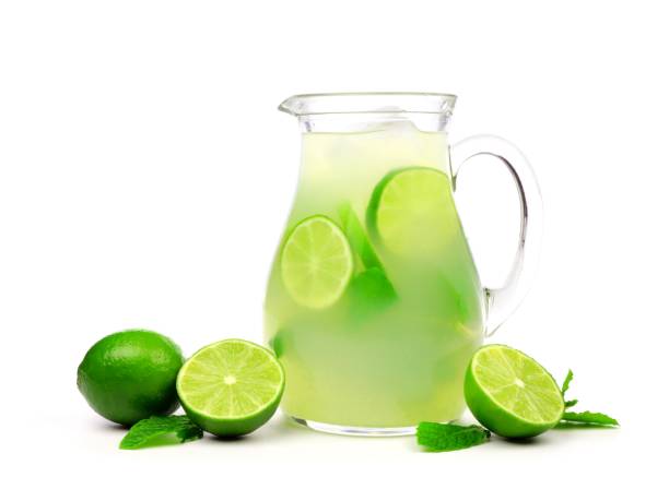 istock Jug of summer limeade isolated on white 961512266