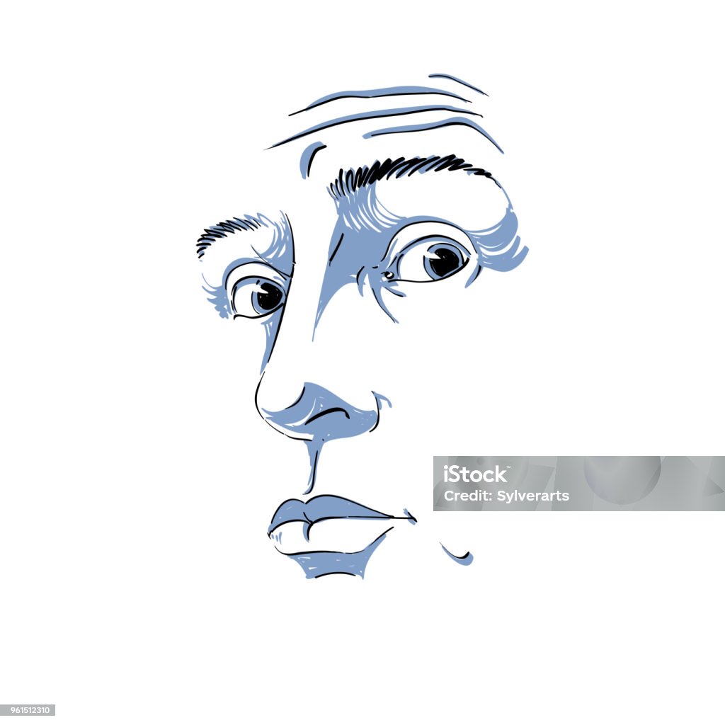 Hình Ảnh Vẽ Tay Vector Đơn Sắc Chàng Trai Trẻ Ngạc Nhiên Minh Họa ...