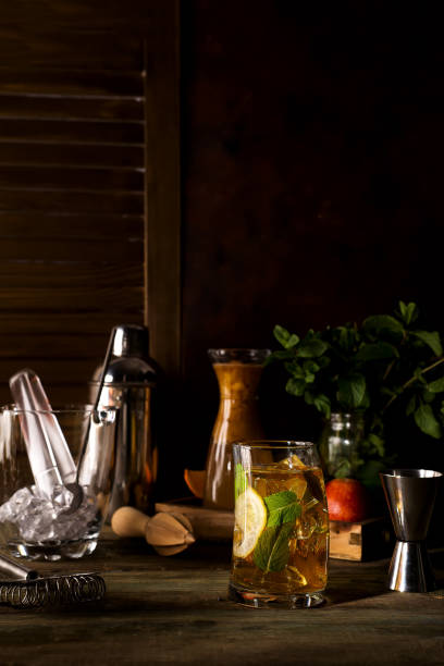 istock whiskey based cocktail on dark wooden backgorund 961515226