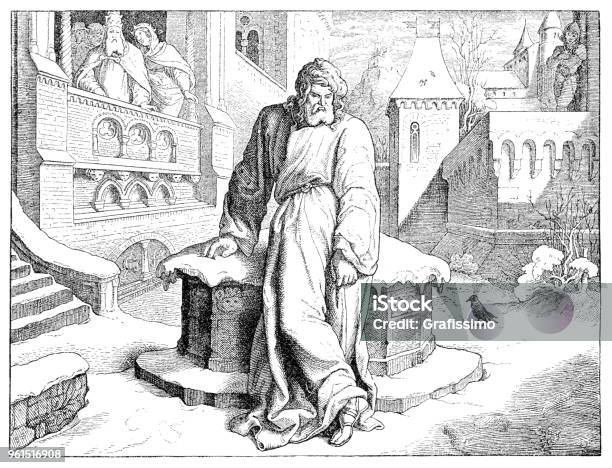 Roman Emperor Henry Iv Walk To Canossa Italy Illustration 1881 Stock Illustration - Download Image Now