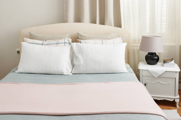 istock Bedroom with doiuble bed, country style, interior. 961520746