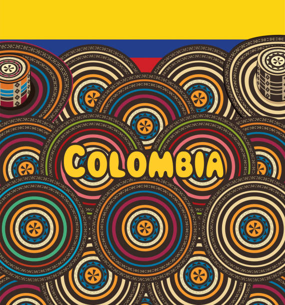 ilustraciones, imágenes clip art, dibujos animados e iconos de stock de colombia sombrero vueltiao - valle del cauca