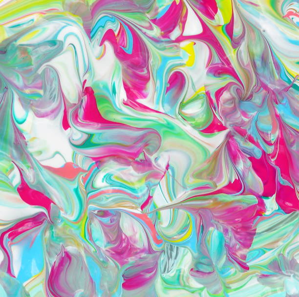 istock Abstract mixed acrylic texture with marble pattern.Abstract colorful background, wallpaper. Mixing paints. Marble texture 961523744