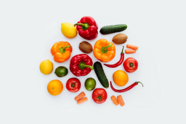 istock top view of different vegetables and fruits isolated on white 961523982