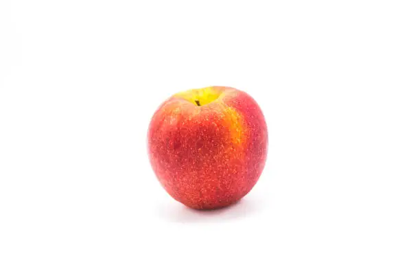 red and yellow apple on a white background