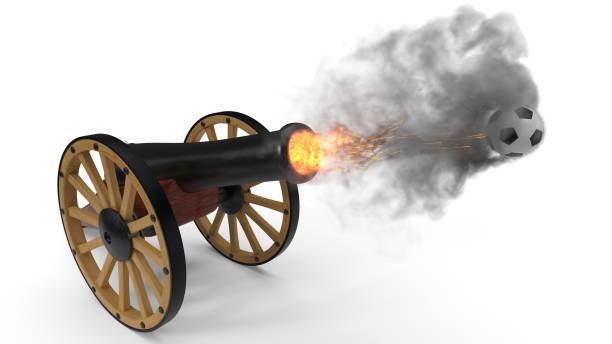 istock ramadan cannon shoting soccer ball.. 3d illustration 961530138