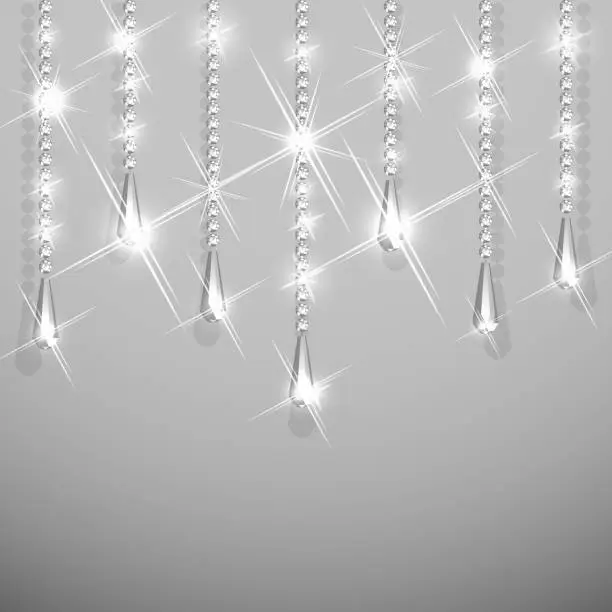 Vector illustration of Background with diamond garland jewelry hanging