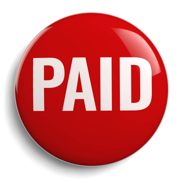 istock Paid Sign Red Round Symbol 961534446