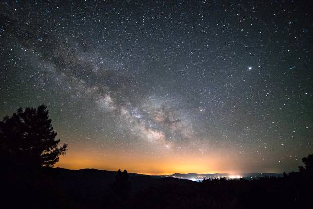 istock Milky Way over my town 961543870