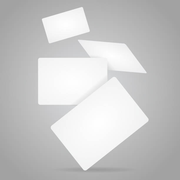 istock Realistic Detailed 3d White Mockup Business Credit Plastic Card Set. Vector 961545060