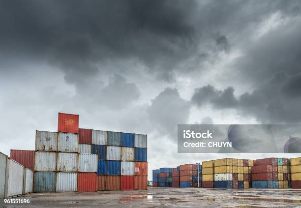 Containers Stock Photo - Download Image Now - Storm, Commercial Dock, Warehouse