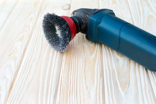 istock angle grinder with wood and wood brashing tool 961552132
