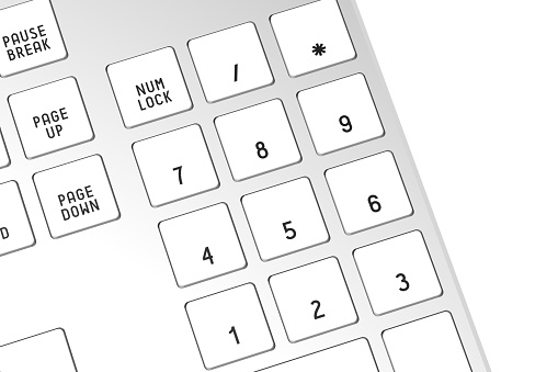 Keyboard Number Pc 3d Computer Keyboard Numbers Stock Photo - Download Image Now ...