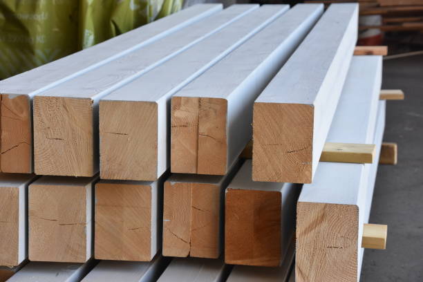 istock Wooden beams in a wood warehouse 961553718