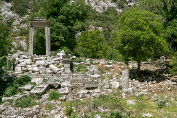 Termessos was an ancient city in Asia Minor in the south of present-day Turkey. Ancient Termossos ruins of a stone doorway.