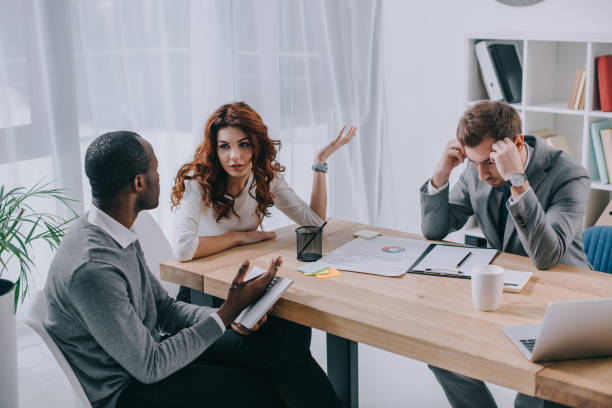 istock Business partners having meeting in modern office 961567394
