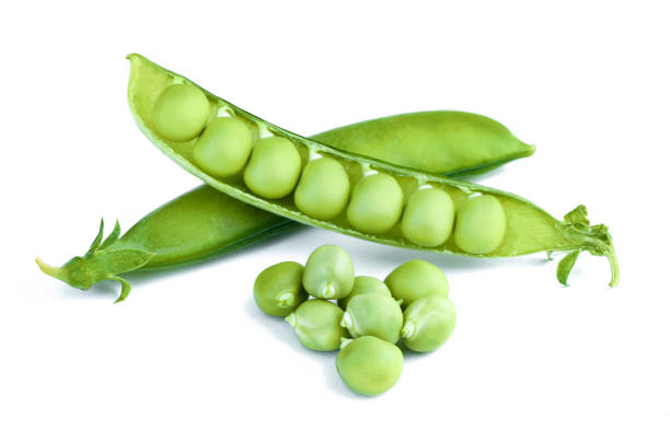 istock Green pea bean isolated over the white background 961567910