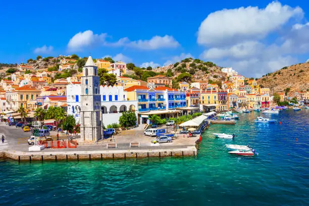 Photo of Travel in Greece - colorful Symi island. Dodecanese