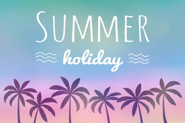 Colurful poster with palm trees - summer holiday. Vector. Colurful poster with palm trees - summer holiday. Vector. colurful stock illustrations