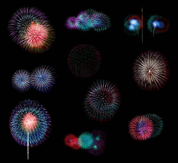 istock Abstract set colored firework background with free copy space for text. Colorful celebration and anniversary concept for your design 961572258