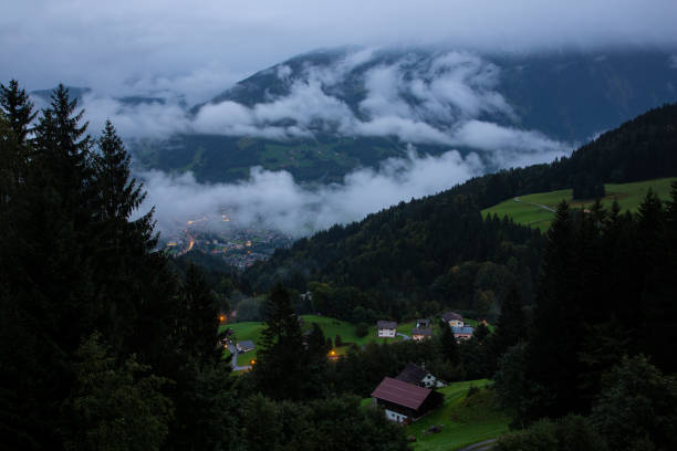 istock view from Gauertal to Tschagguns in the austrian alps (Vorarlberg) at night 961572284