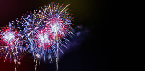 istock Abstract colored firework background with free copy space for text. Colorful celebration and anniversary concept for your design 961572482