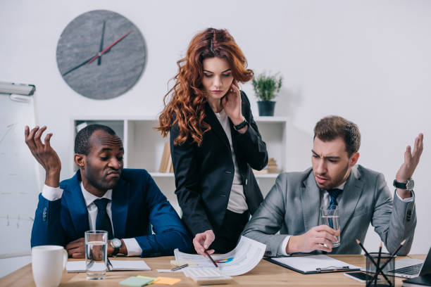 istock Interracial businesspeople having discussion in modern office 961576416