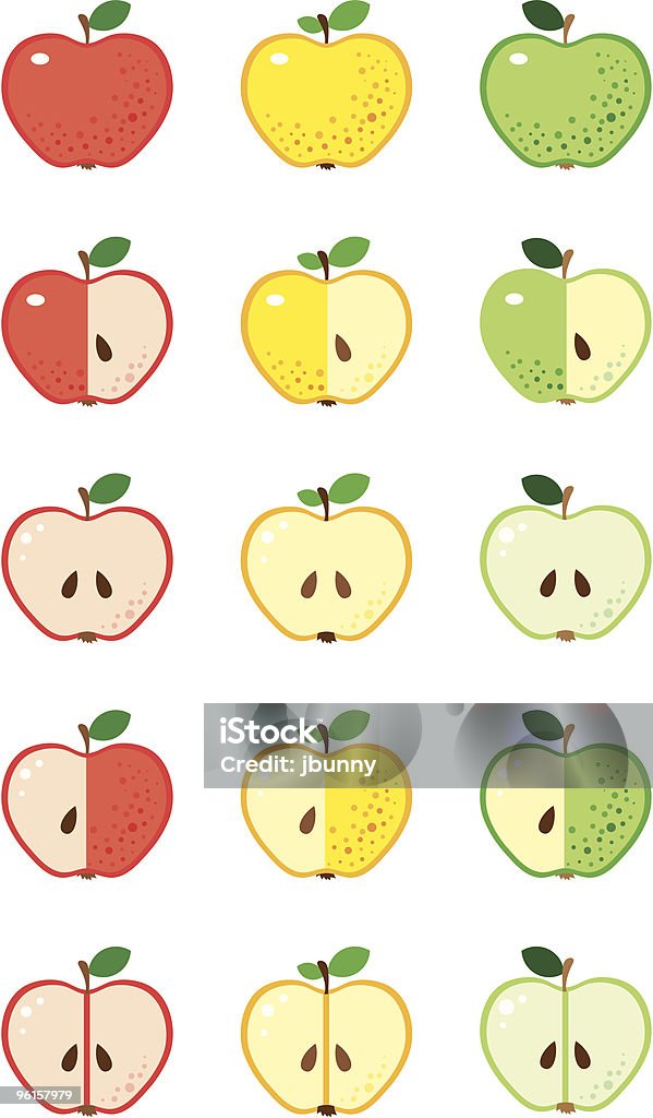 Jabłka - Grafika wektorowa royalty-free (Białe tło)
