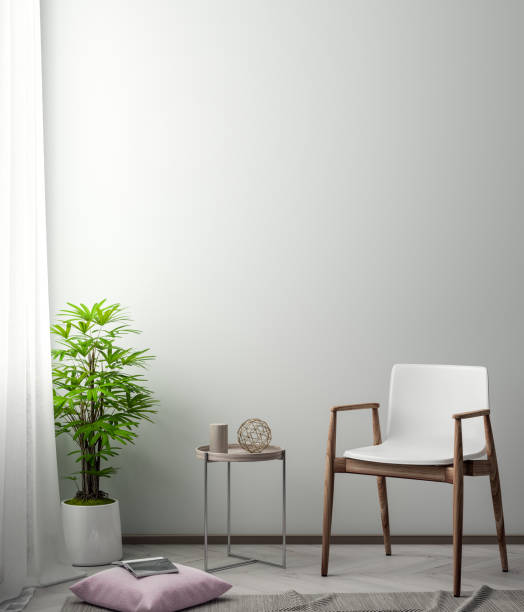 istock Mock up poster frame in hipster interior background, Scandinavian style, 3D illustration 961580000