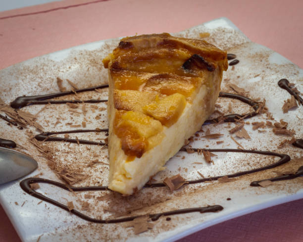 istock cheesecake with apple and chocolate syrup 961581266