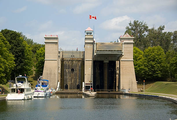 istock Boats in the Peterborough Lift Lock. 96159582