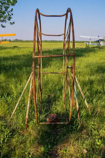 Photo of abandoned device for parachuting and pilot training