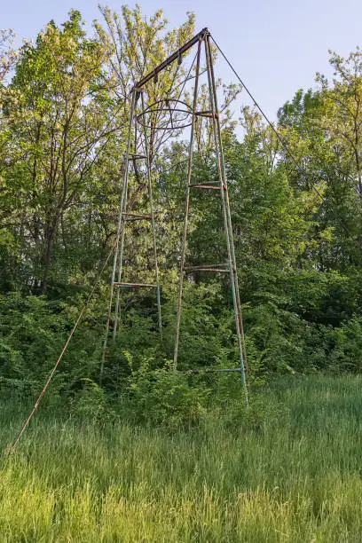 Photo of abandoned device for parachuting and pilot training