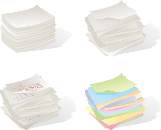 Paper  stack of papers stock illustrations