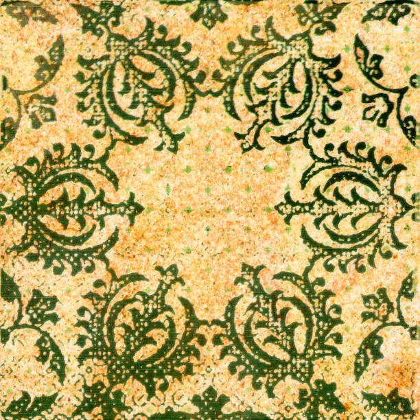 istock Old decorative sandstone tile background patterns handicraft from thailand In the park public. 961613976