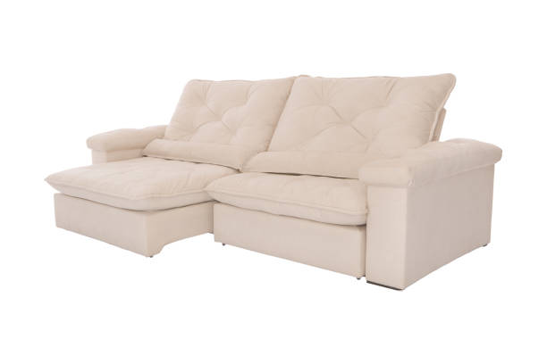 acogedor sofá de tres asientos aislado sobre fondo blanco - 5954 fotografías e imágenes de stock