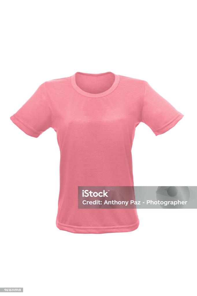 Mockup of a template of a woman's t-shirt color on a white background Advertisement Stock Photo