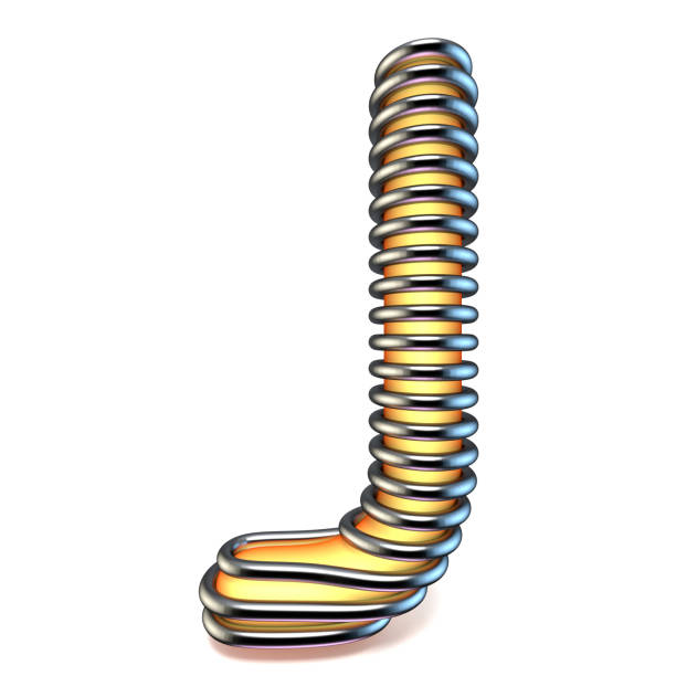 istock Orange yellow letter J in metal cage 3D 961623752