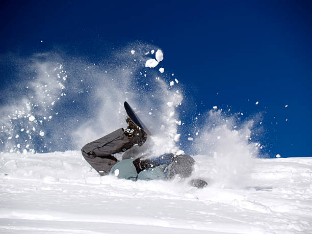 snowboarder 2 - ski trace stock-fotos und bilder